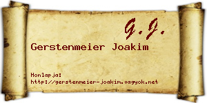 Gerstenmeier Joakim névjegykártya
